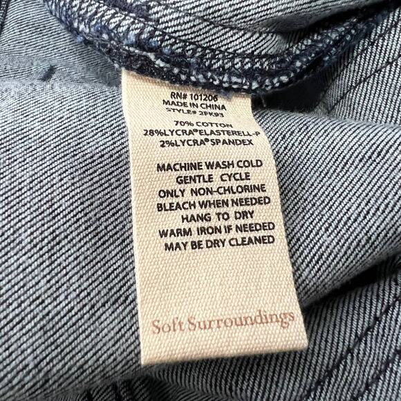 Soft Surroundings The Ultimate Supremely Soft Denim Pull On Flare Jeans Size 10 - Picture 11 of 13